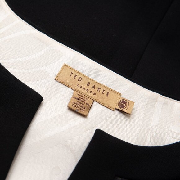 Ted Baker London Raid Dress Mini Sleeveless Zip Front Black Size 2 (US 4-6) - Picture 3 of 5
